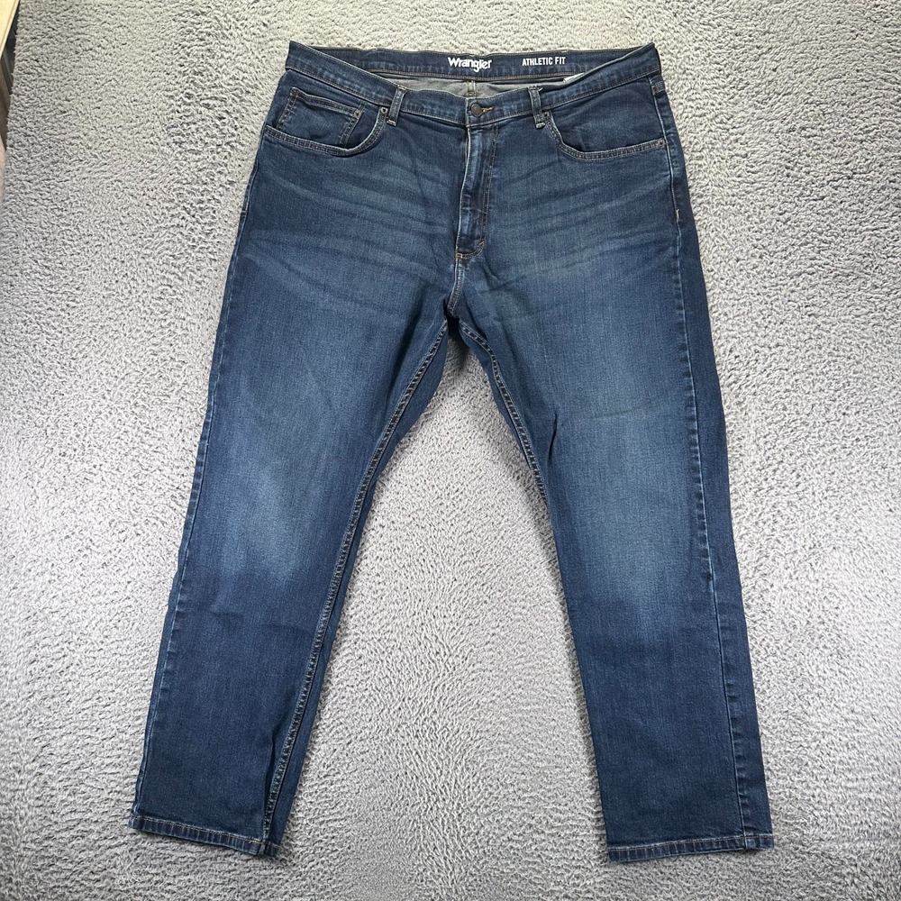 Wrangler‎ Jeans Mens 40x30 Blue Cotton Denim Straight Athletic Workwear Stretch